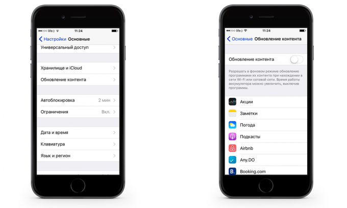 Kako, da shranite na mobilni prenos podatkov iPhone z operacijskim sistemom iOS 9. Odklopite aplikacije podatkovnih posodobitev
