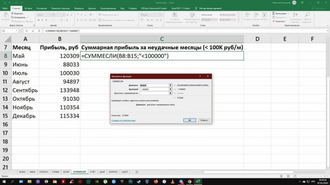 Excel funkcije: SUMIF