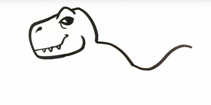 Kako risati dinozavra: upodobite hrbet in del repa