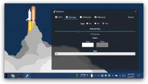 XMeters: zaslon CPU in spomin v opravilni vrstici Windows