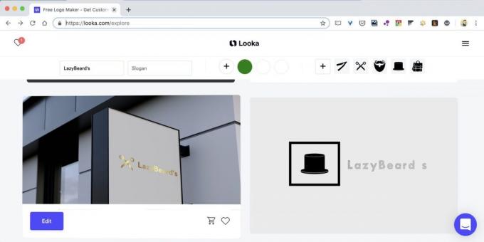 Kako ustvariti logotip na spletu na spletni strani Looka