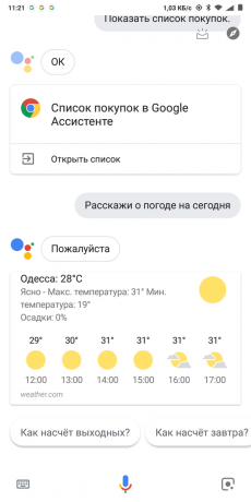 Google Now: Vreme