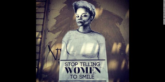 Jezen obraz: umetniški projekt ameriškega umetnika Tatiana Fazlalizade Stop povedati ženskam, da nasmeh