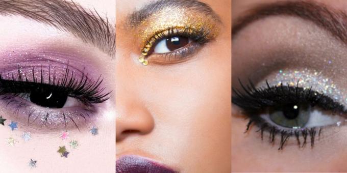 Novoletni make-up: senca učinek flikerja zvezdicami