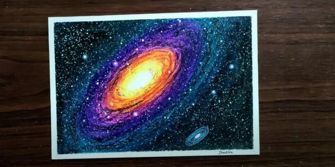 Vesoljska risba s pasteli