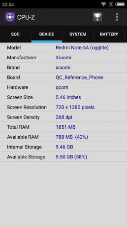 Xiaomi redmi Opomba 5a: tehnične specifikacije