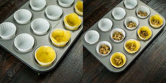Jajčni mafini: krompirjev nadev položite v modelčke za mafine