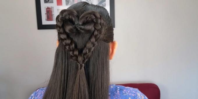 Hairstyles za dekleta: svoboden las iz srca pletilnih
