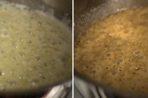Kako narediti francoske palačinke: po 3-4 minutah bo karamela dobila prijeten zlato rjav odtenek