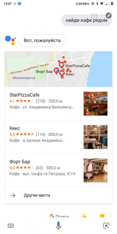 Google Now: Iskanje Café