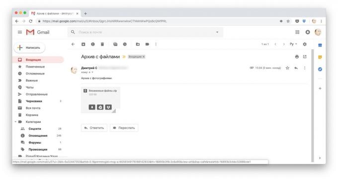 Načini za prenos datotek na Dropbox: Remember Gmail priponk