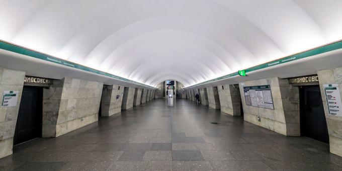 Znamenitosti v Sankt Peterburgu: metro postaja "Lomonosov"
