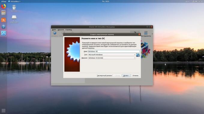 VirtualBox bo nameščen operacijski sistem Windows-program na Linux
