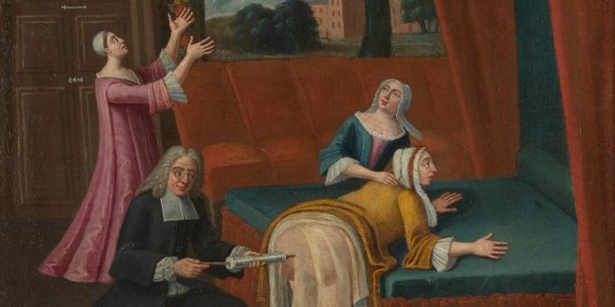 Srednjeveška medicina: klistir v francoski sliki iz leta 1700 