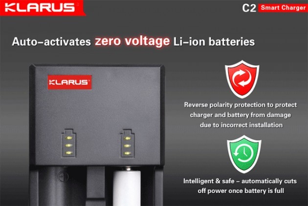 Zunanji baterije o fokalno baterij: Klarus C2