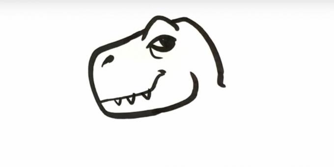 Kako risati dinozavra: dokončajte glavo