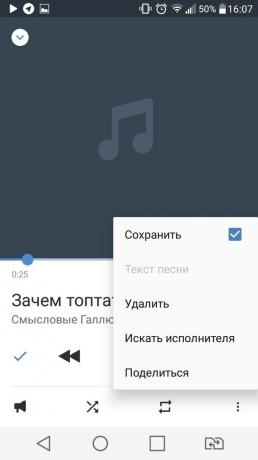 Kako za poslušanje glasbe na Android VKontakte