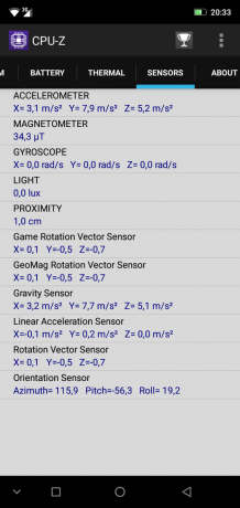 Pregled pametni Ulefone X: CPU-Z