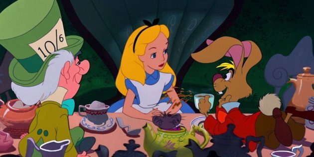 Prizor iz animiranega filma "Alice v čudežni deželi" v letu 1951
