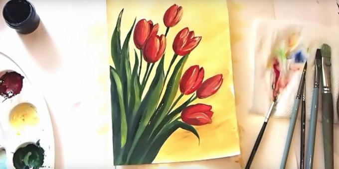 Kako narisati realističen šopek tulipanov