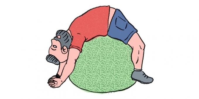 Kako se znebiti bolečine v mišicah: vaje z gimnastično žogo