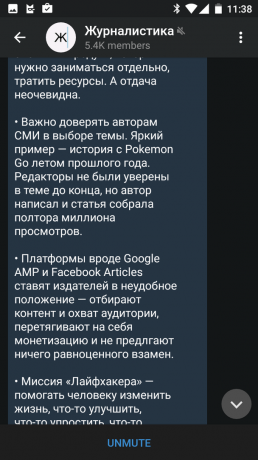 telegram za Android: temno temo