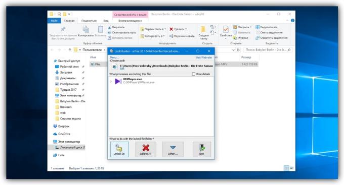Kako izbrišem datoteko v operacijskem sistemu Windows: okna LockHunter
