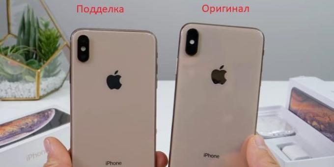 Izvirnik in ponaredek Apple pametni telefoni so