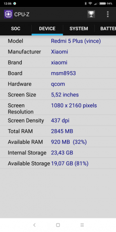 Xiaomi redmi 5 Plus: tehnične specifikacije