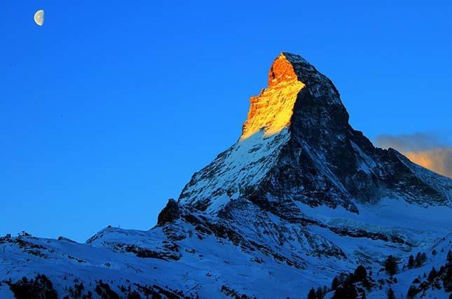 Sončni zahod na gori Matterhorn