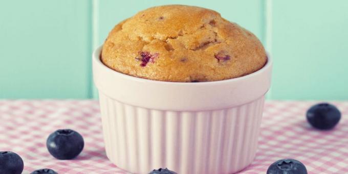 Blueberry muffin v mikrovalovni pečici