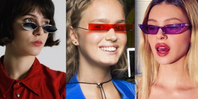 Ženske Sončna očala z ozkim vodoravno leče ( "Trinity")