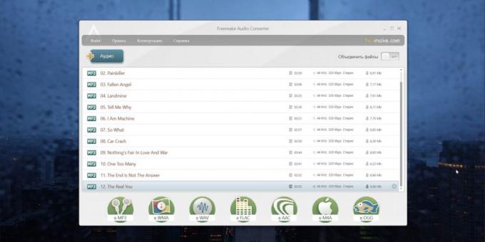 Audio Converter za Windows, MacOS in Linux: Freemake Audio Converter