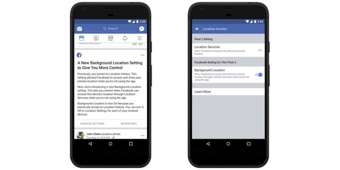 Na napravah z operacijskim sistemom Android Facebook prejme podatkov geolokacijo, lahko pa je onemogočena
