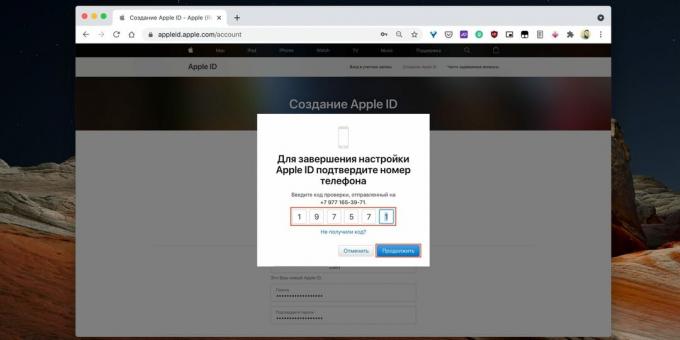 Kako ustvariti Apple ID: preverite svojo telefonsko številko