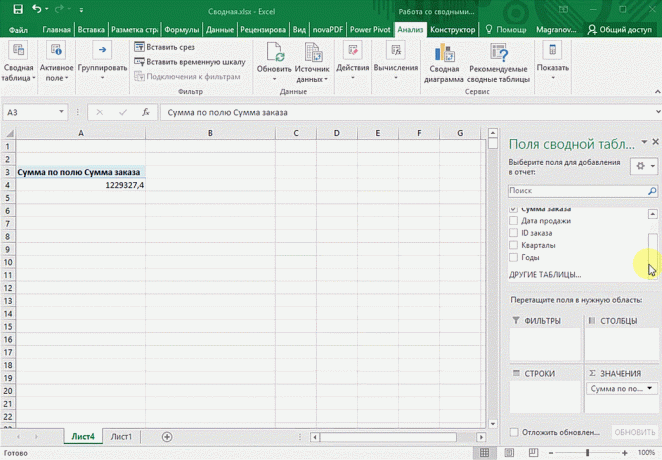 Zbirna razpredelnica v Microsoft Excelu