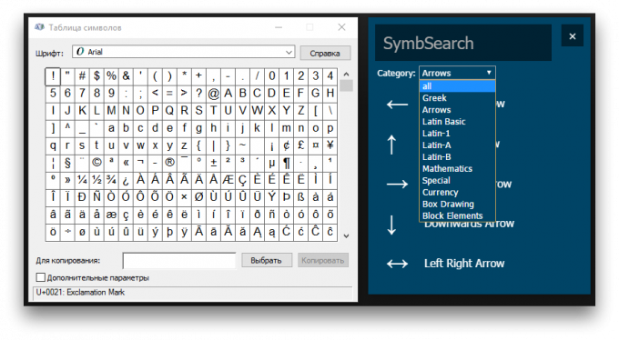 Primerjajte SymbSearch simbol mizo