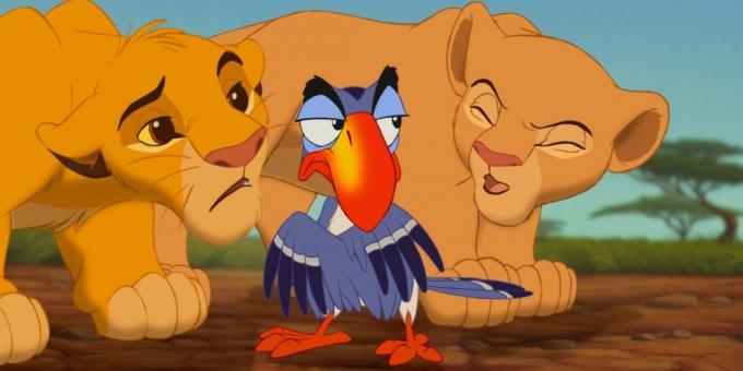 Risanka "The Lion King": Zazu s svojimi črnimi košatimi obrvmi in res smešno podoben gospod Bean