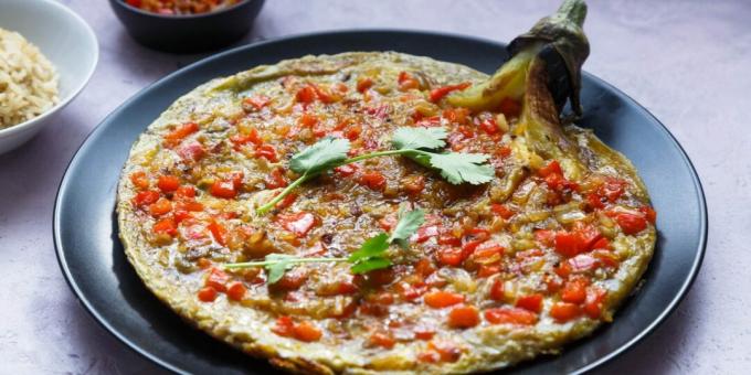 Filipinska omleta z mletim mesom in jajčevci