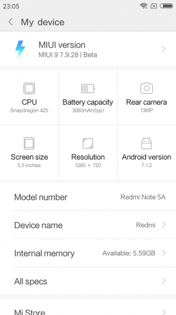 Xiaomi redmi Opomba 5a: Programska oprema