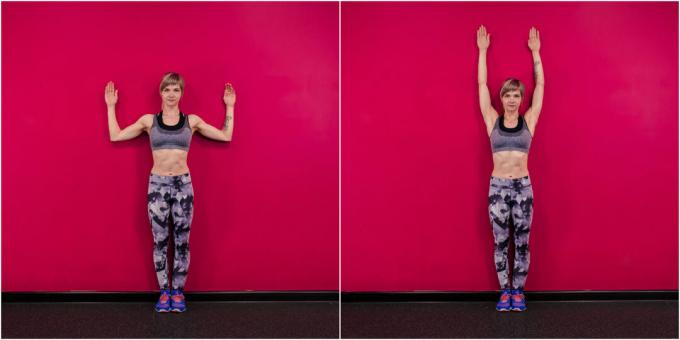 Kako povečati prsi z vadbo: dvignite roke ob steno