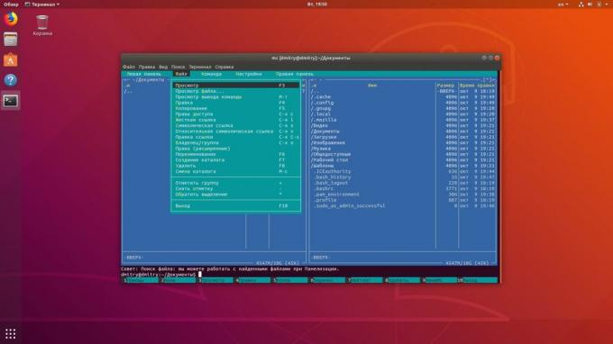 Linux terminal vam omogoča ogled datotek in map