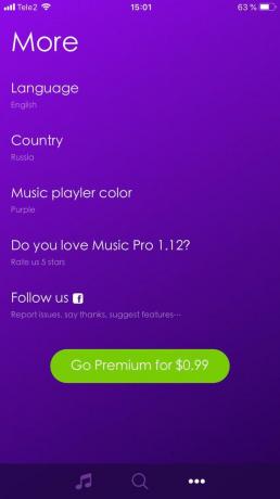 Glasba Pro nastavitve aplikacij, ki jih lahko spremenite barvo