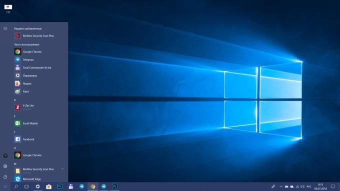 Kako pospešiti Windows 10. Razbremenite meni "Start"