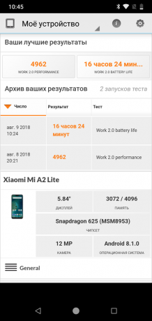 Xiaomi Mi A2 Lite: Battery test