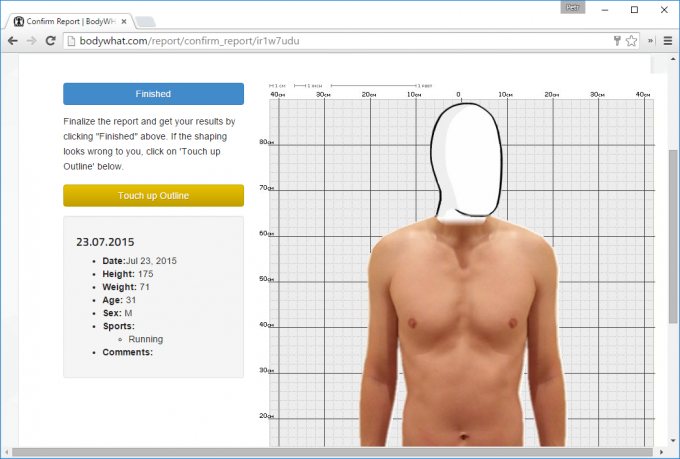Virtualni telo modela na BodyWHAT