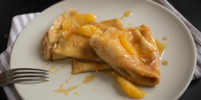 Klasične francoske palačinke v pomarančnem sirupu