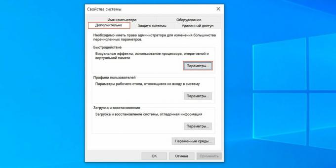 Kako prilagoditi datoteko za zamenjavo sistema Windows 10: kliknite »Možnosti«