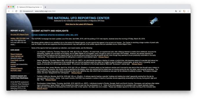 Nacionalni UFO Poročanje center