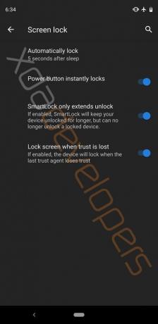 Android Q: zaklepanje zaslona
